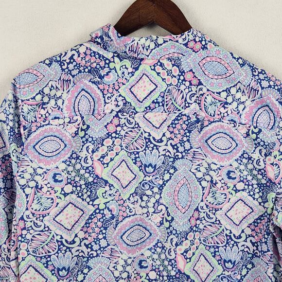 Talbots Button Down Shirt Wmns SZ LG Style ID4976 Multicolor Floral 100% Cotton - Picture 7 of 12